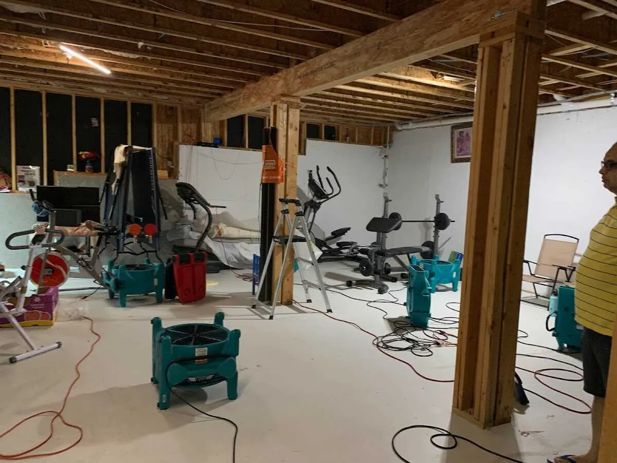 Basement drying equipment setup for Structural Drying in Hillsdale